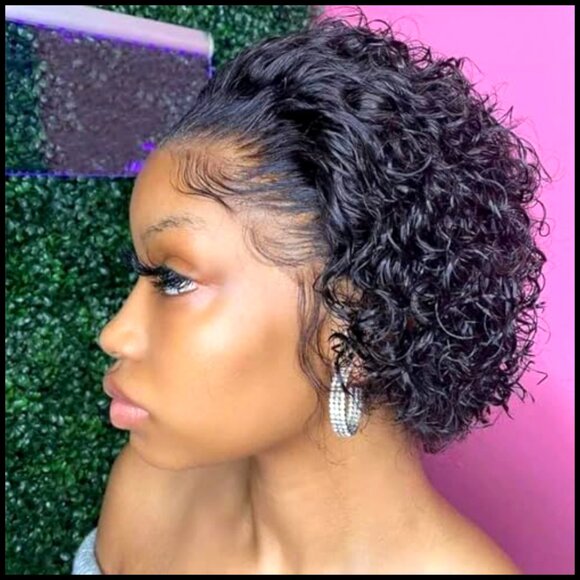 Pixie Cut Short Curly Lace Front Wig Human Hair Pre Plucked Glueless main image 6